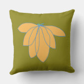 Coussin Fleur Dorée Sur Olive (Verso)