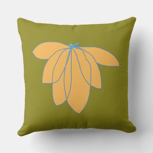 Coussin Fleur Dorée Sur Olive (Verso)