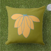 Coussin Fleur Dorée Sur Olive (Herbe)