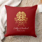Coussin Fleur double bonheur rond mariage chinois (Couverture)