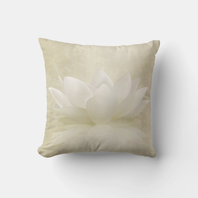 Coussin Fleur douce élégante de Lotus blanc/lis (Recto)