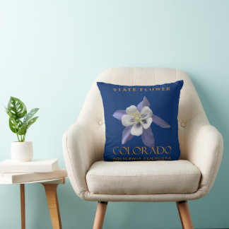 Coussin Fleur du territoire du Colorado Aquilegia coerulea