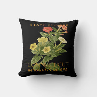 Coussin Fleur du Territoire du Connecticut Mirabilis jalap