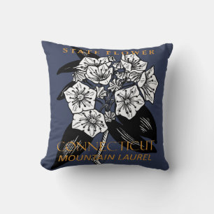 Coussin Fleur du territoire du Connecticut Mountain Laurel