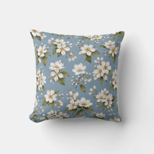 Coussin Fleur Élégante Bleue Florale