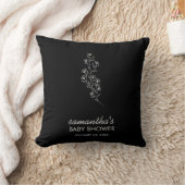 Coussin Fleur élégante noire minuscule dessinée à la main (Couverture)