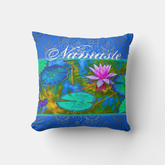 Coussin Fleur et damassé de Lotus de yoga de Namaste (Recto)