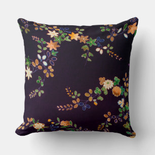 Coussin Fleur et feuille d'automne, design japonais