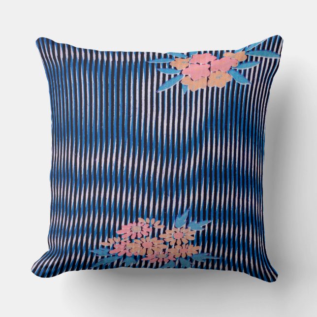 Coussin Fleur et motifs, Design japonais (Recto)