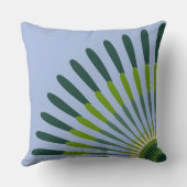 Coussin Fleur étoile ethnique bleue et verte au quart (Verso)