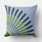 Coussin Fleur étoile ethnique bleue et verte quart (Recto)