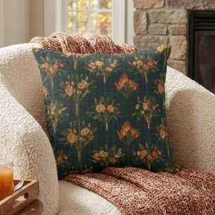 Coussin Fleur Florale Automnale Vintage Cosy