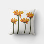 Coussin Fleur Florale Orange Rouge Capriceuse (Recto)
