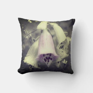 Coussin Fleur Foxglove Rose Noir Et Blanc Couleur Partiell