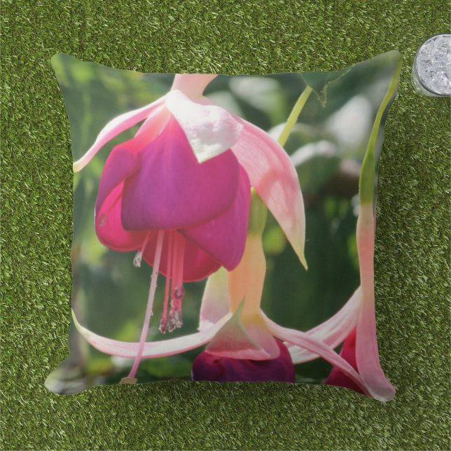 Coussin Fleur Fuchsia (Herbe)