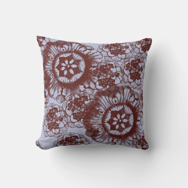 Coussin Fleur Gris et Marron (Recto)