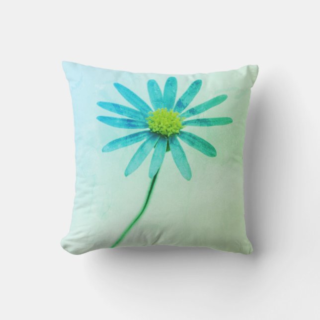 Coussin fleur Happy Blue Daisy (Recto)