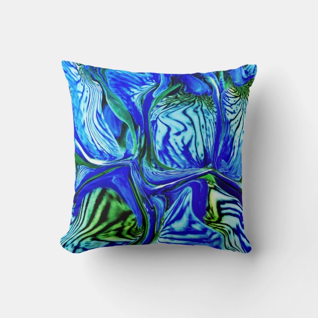 Coussin Fleur Iris Violet / Greenleaf / (Recto)