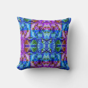 Coussin Fleur Iris Violet / Greenleaf / 1974 / Mirrored /
