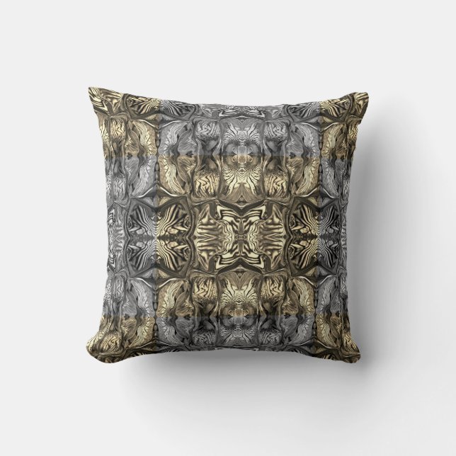 Coussin Fleur Iris Violet / Sepia / B & W / Miroir / (Recto)