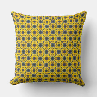 Coussin Fleur Jaune éparpillée Noir