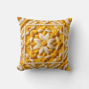 Coussin Fleur jaune et blanche