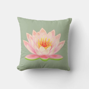 Coussin Fleur Lily d'eau rose sur Laurel Green