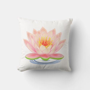Coussin Fleur Lit d'eau rose blanc