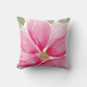 Coussin Fleur magenta aquarelle (Recto)