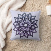 Coussin Fleur Mandala Blue Violet Floral Art (Couverture)
