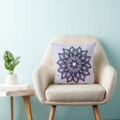 Coussin Fleur Mandala Blue Violet Floral Art (Chaise)