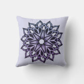 Coussin Fleur Mandala Blue Violet Floral Art (Verso)