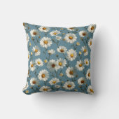 Coussin Fleur marguerite en bleu incomparable (Recto)