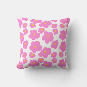 Coussin Fleur marguerite rose jaune moderne motif élégant