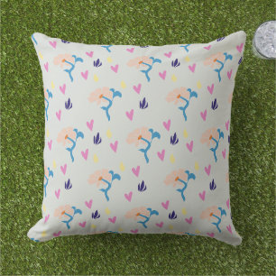 Coussin Fleur minimaliste et Motif cardiaque