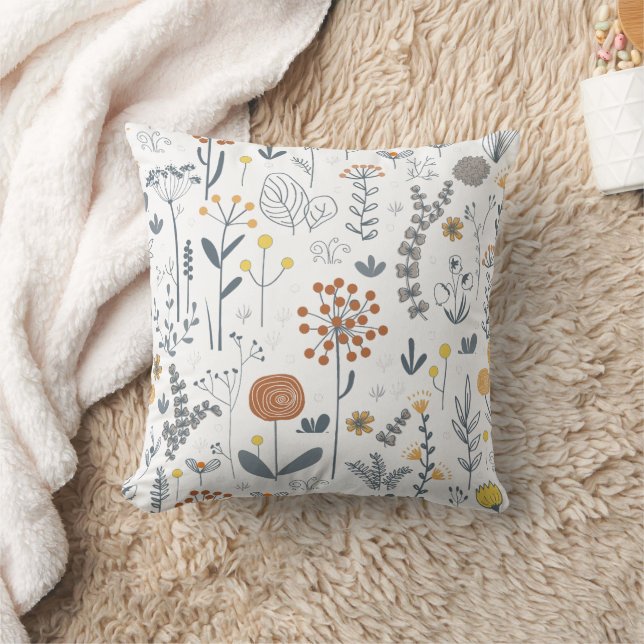 Coussin Fleur Moderne Contour Minimaliste (Couverture)
