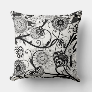 Coussin Fleur Moderne Monochrome