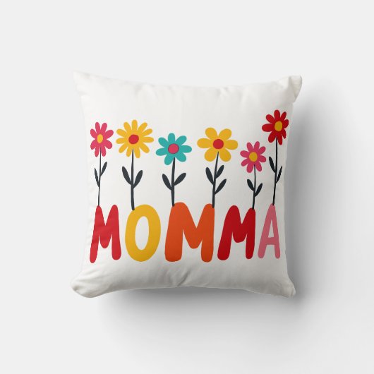 Coussin Fleur MOMMA - Oeuvre florale fantaisiste (Recto)