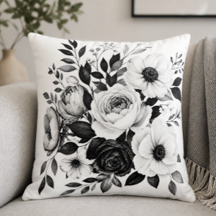 Coussin Fleur monochrome