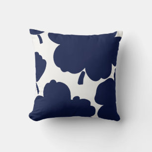 Coussin Fleur monochrome Navy