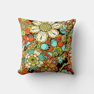 Coussin Fleur motif coloré mignon et brillant