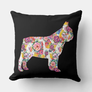 Coussin Fleur Motif Français Bulldogs Français Lover Cadea