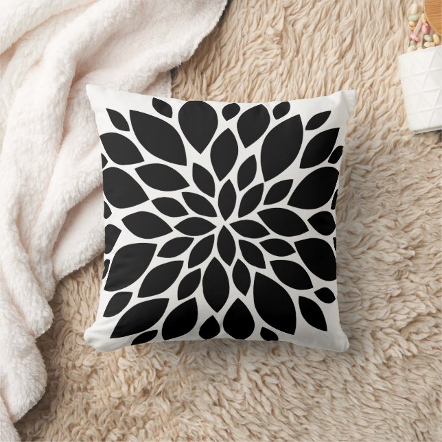 Coussin Fleur noire et blanche (Couverture)