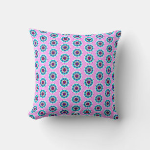 Coussin Fleur numérique colorée