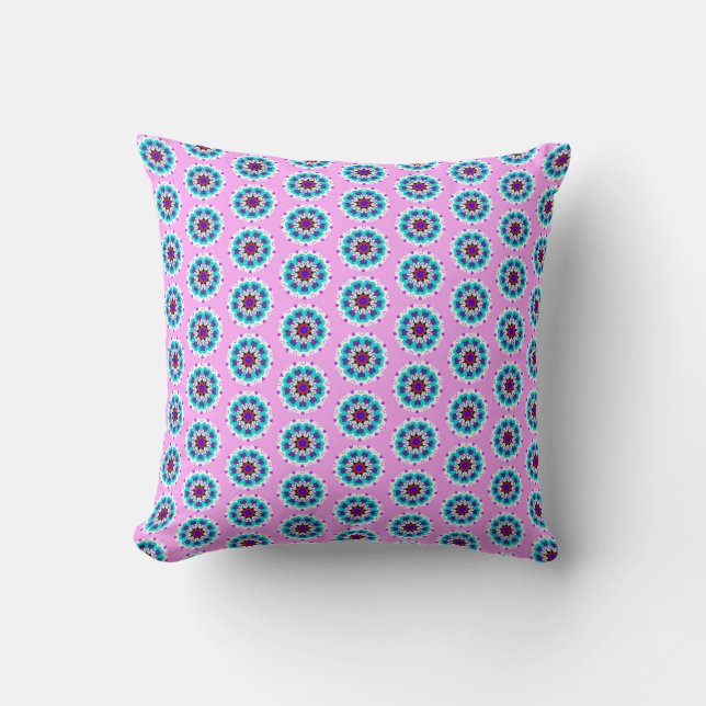 Coussin Fleur numérique colorée (Recto)