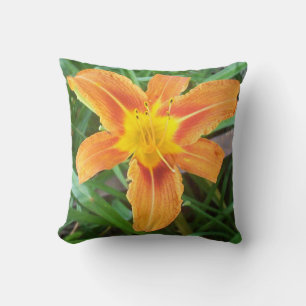 Coussin Fleur orange