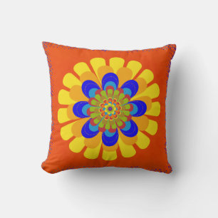 Coussin Fleur Orange