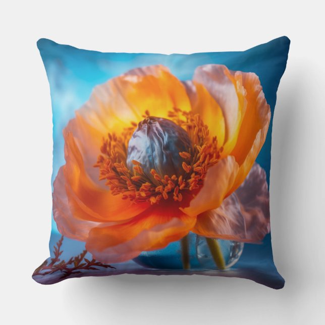 Coussin Fleur orange (Recto)