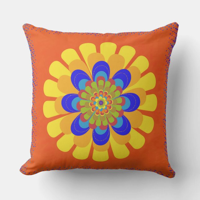 Coussin Fleur Orange (Recto)
