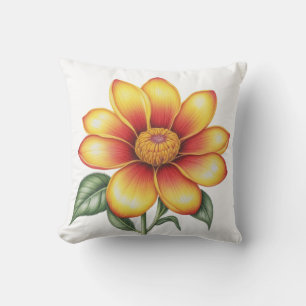 Coussin Fleur orange